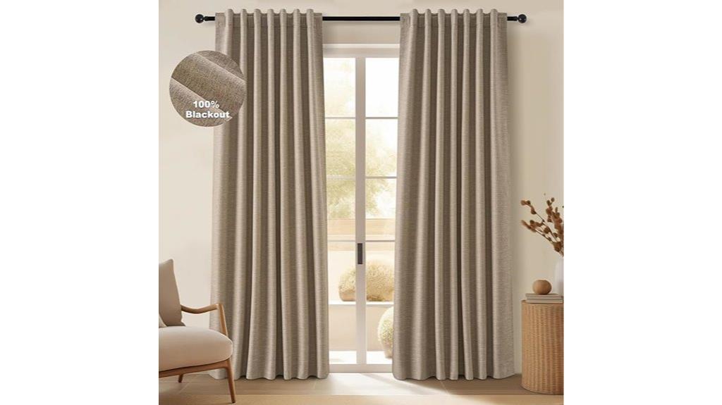 taupe burlap linen curtains