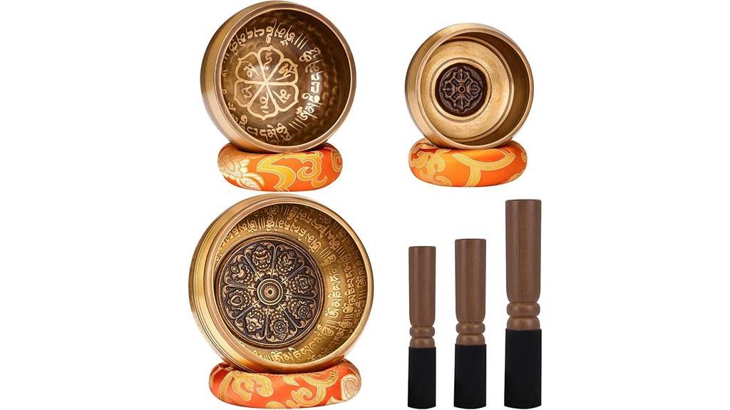 three piece singing bowl set