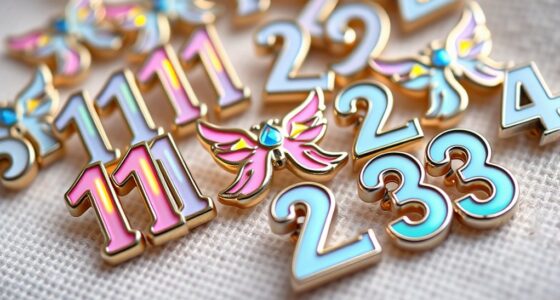 top angel number enamel pins