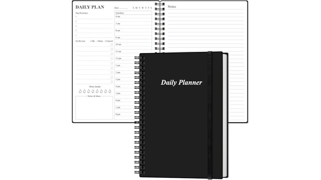 undated spiral planner notebook