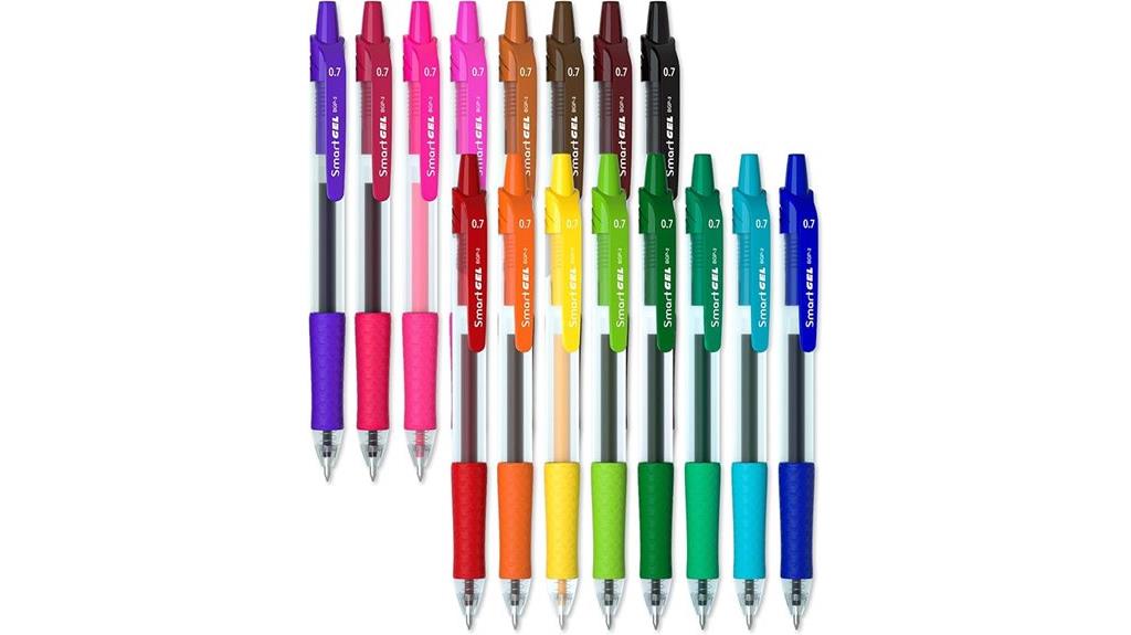 vibrant retractable gel pens