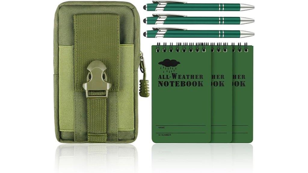waterproof notebook set with accessories