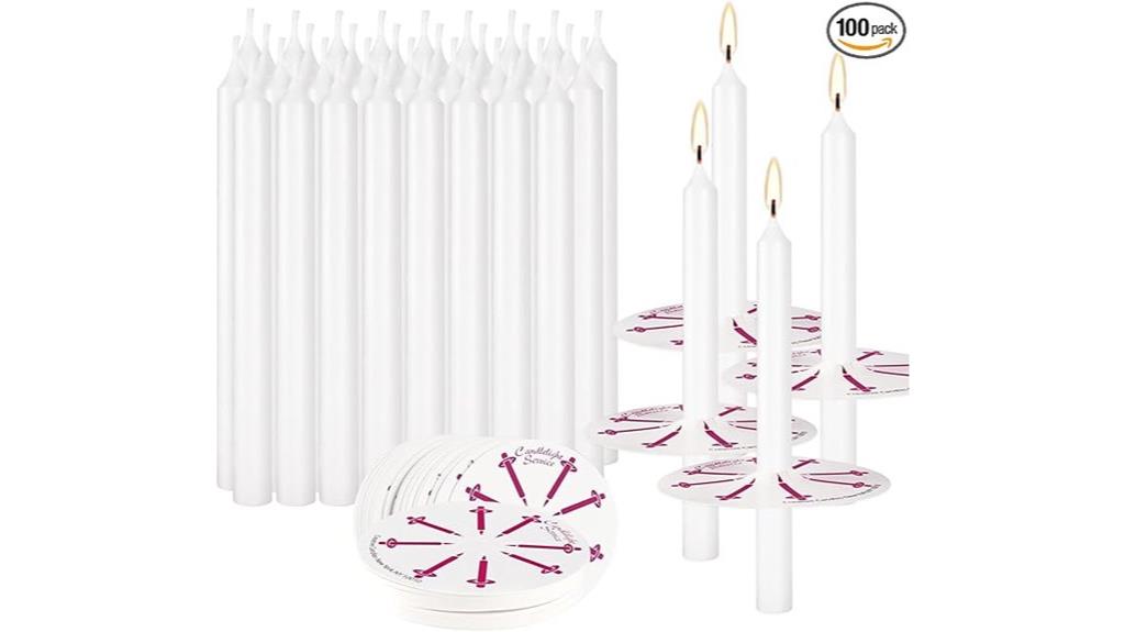 white taper candle set