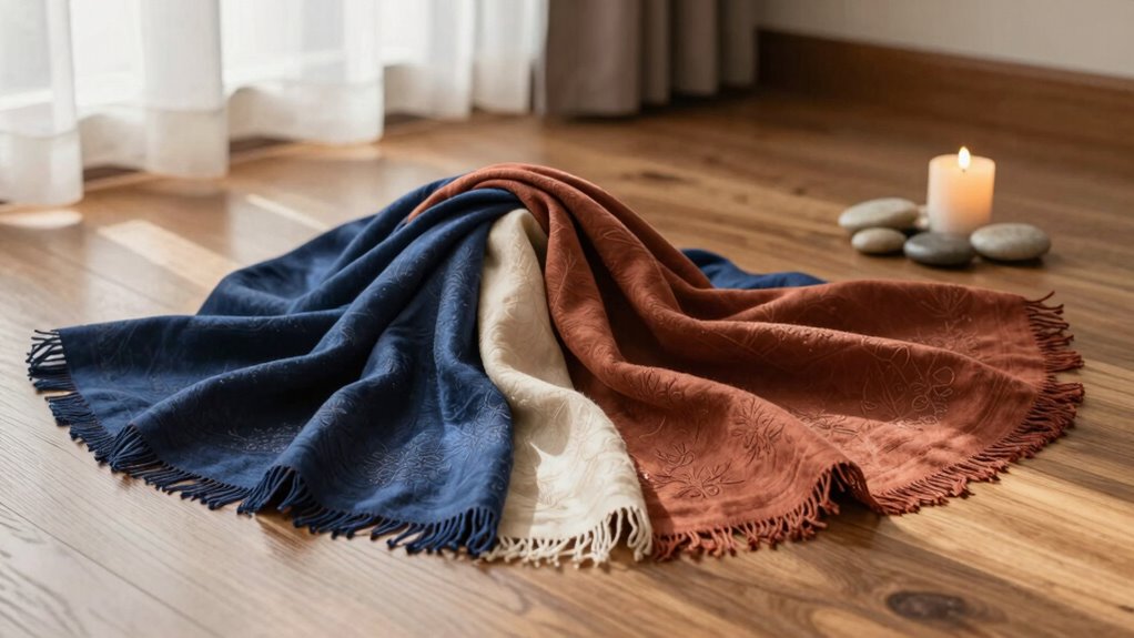 calming natural fiber shawls